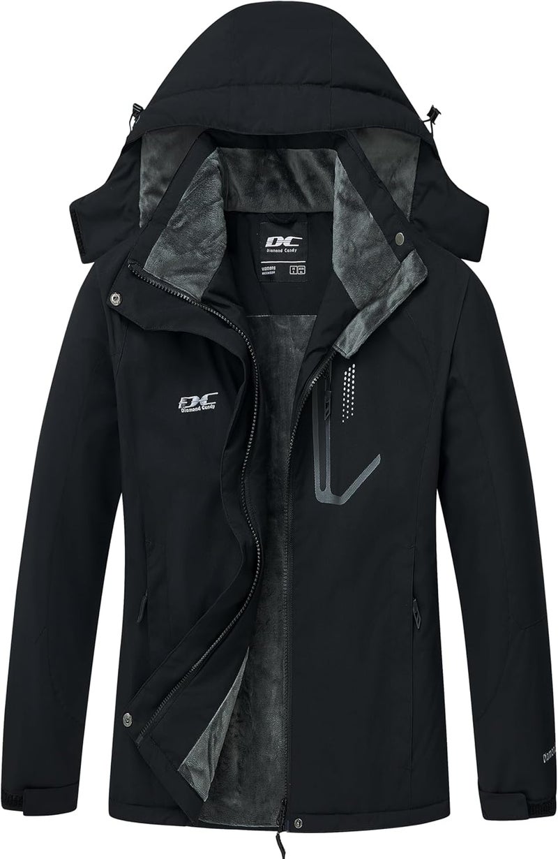 Diamond Candy Women's Winter Ski Jacket Hooded Windproof Warm Jackets Snow Waterproof Rain Coat - Image 1